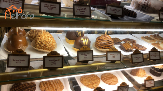 doces da loja Karamell Kuche no pavilhão da Alemanha no Epcot