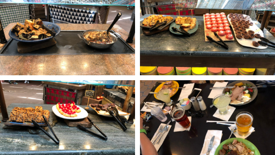 imagens do buffet do Tusker House no Animal Kingdom